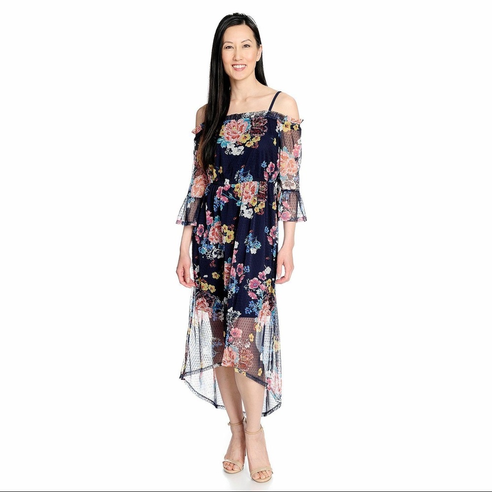 Kate & Mallory Black Floral Dress Size Medium